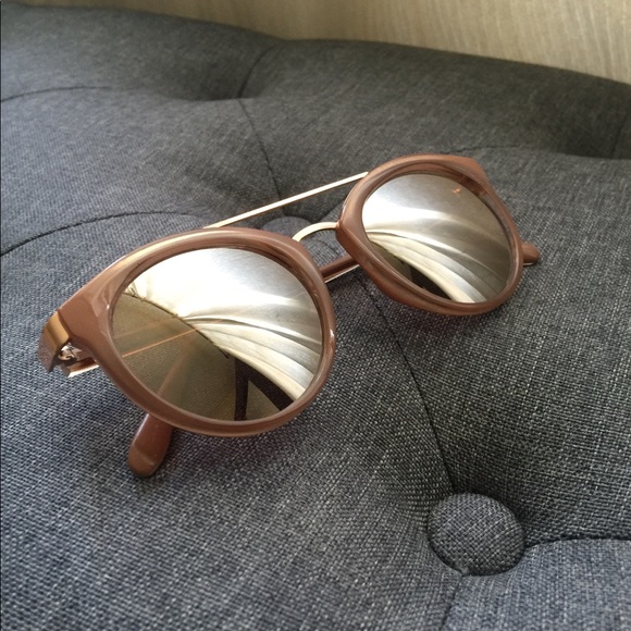 Express Accessories - Blush Pink Mirrored Sunglasses